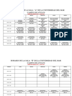 Horario Salas de Cómputo Marzo - Julio 2018