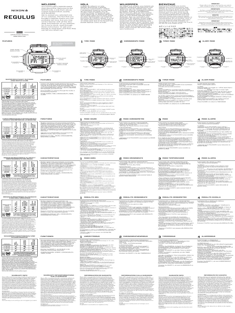 Nixon Regulus Manual | PDF