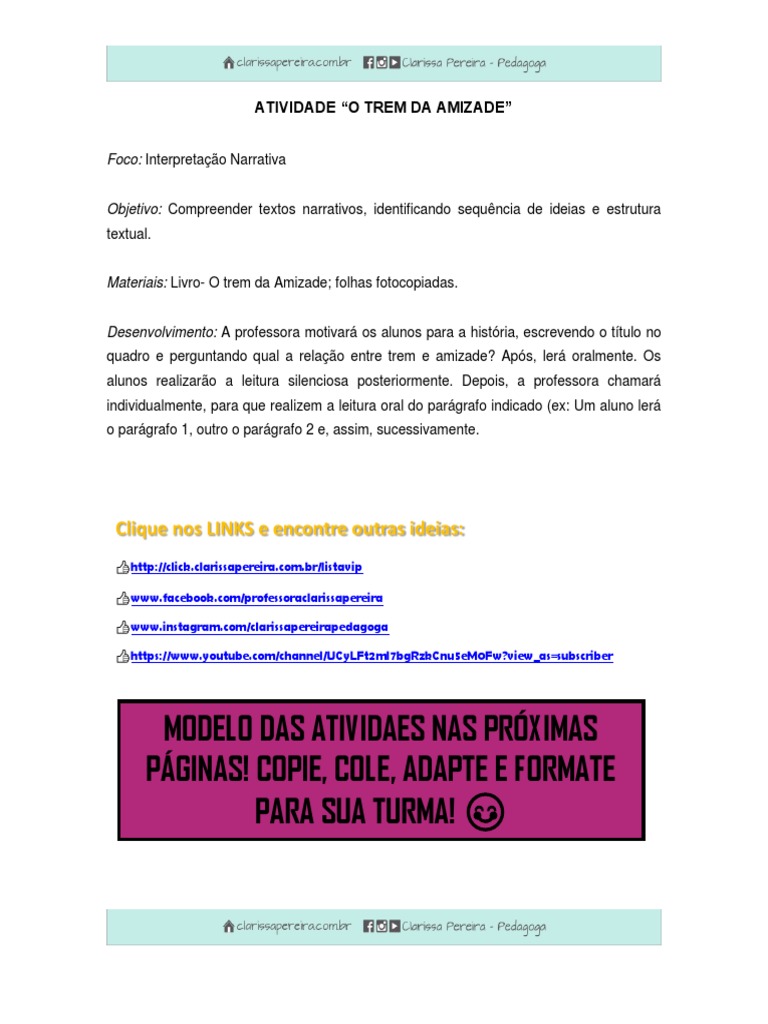 O TREM DA AMIZADE.docx | Rei Arthur | Trem