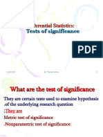 Inferential Statistics: Tests of Significance