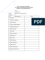 Daftar Hadir Mahasiswa PTD