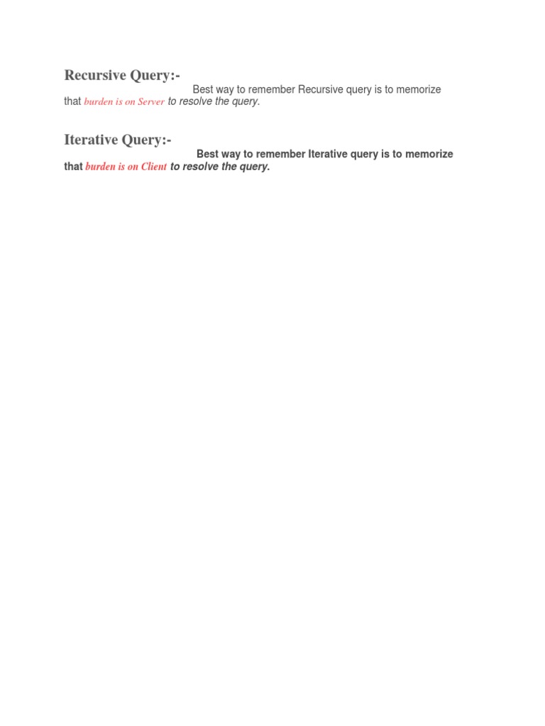 Recursive Query & Iterative Query | PDF
