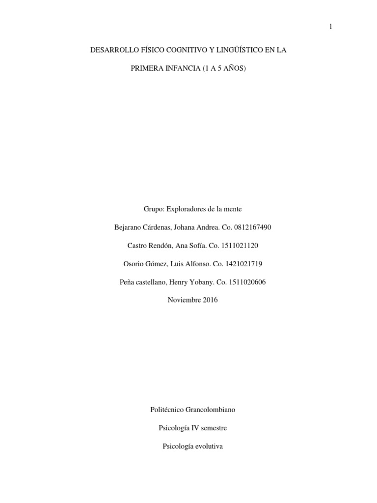 Desarrollo Integral en la Primera Infancia | PDF | Aprendizaje | Adultos