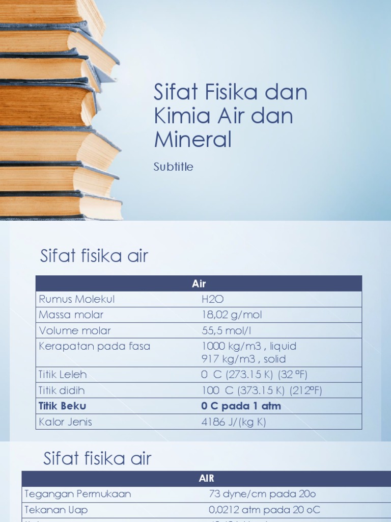 Sifat Fisika Dan Kimia Air Dan Mineral