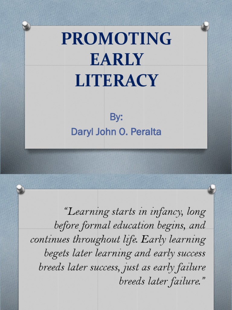 Promoting Early Literacy Pdf Literacy Reading Process
