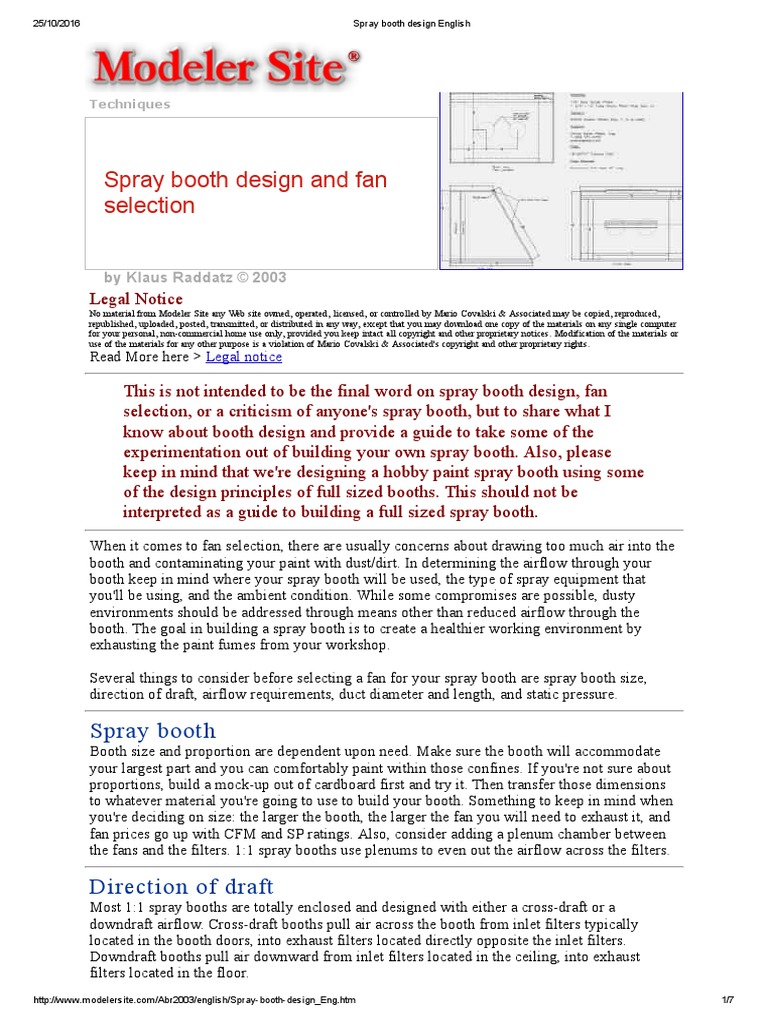 Spray Booth Design English | PDF | Duct (Flow) | Ventilation (Architecture)