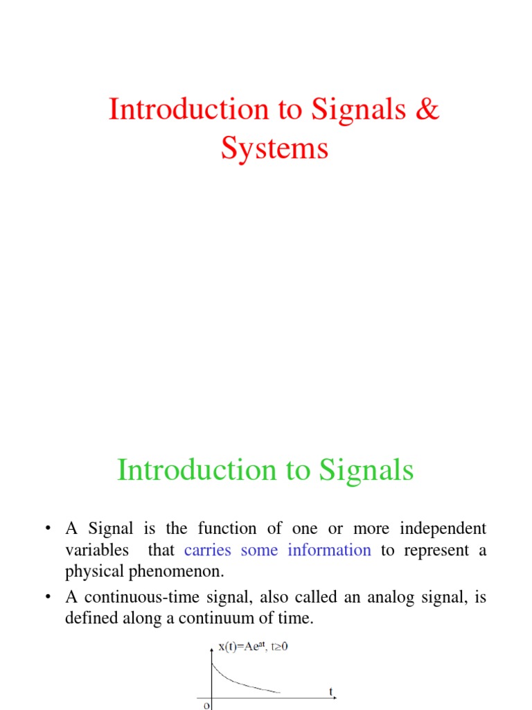 Signals and Systems Overview | PDF | Sine Wave | Exponential Function