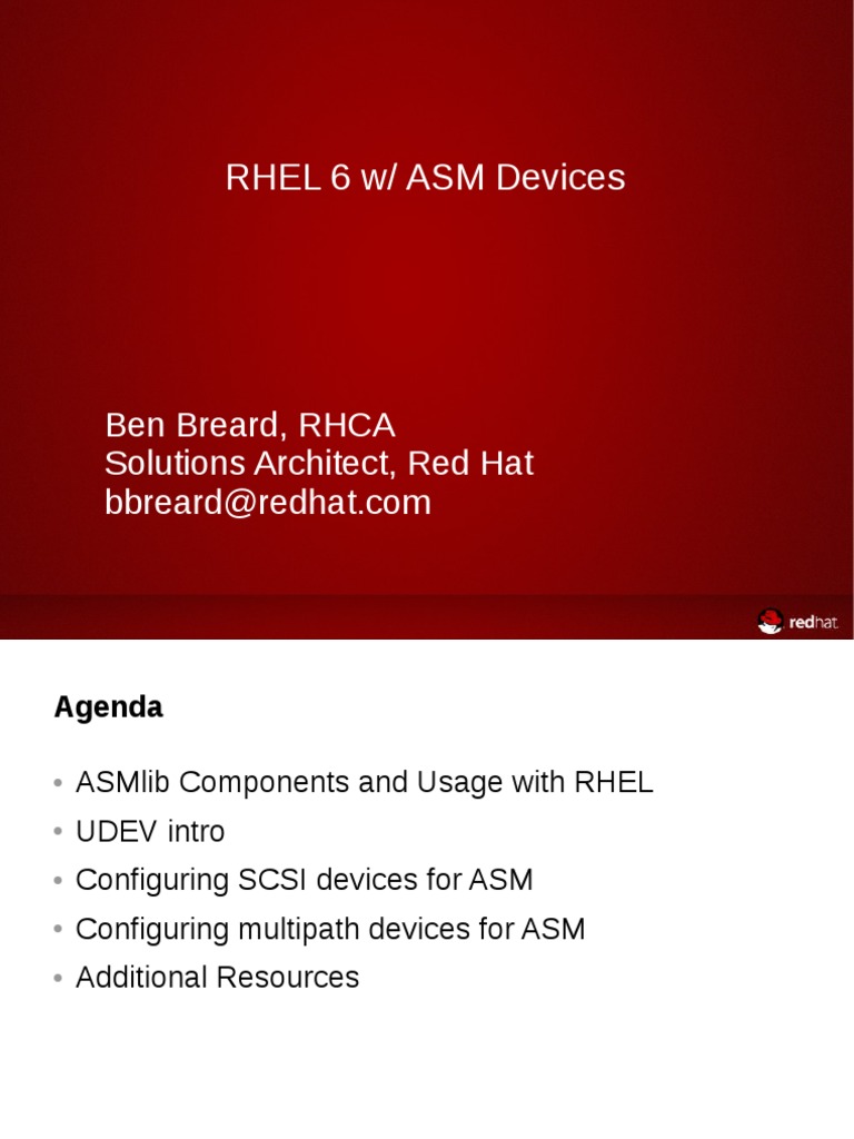 ASM Devices On RHEL PDF PDF Oracle Database Linux
