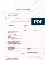 Application For Photocopy of Answer Script: Litnal Univeasit
