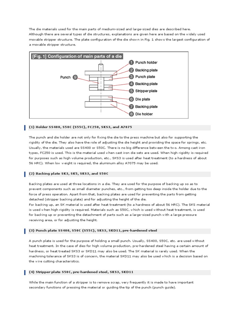 Die Material Guide for Large Dies | PDF | Heat Treating | Steel