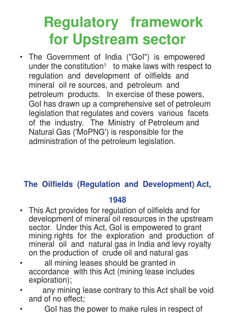 Regulatory Framework For Upstream Sector | PDF | Territorial Waters | Taxes
