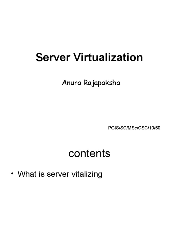Server virtualization anura pdf virtualization office equipment