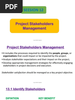 12. Project Stakeholders Management