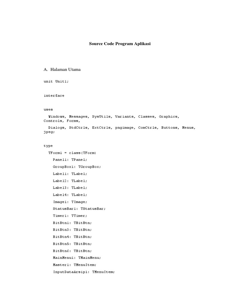 Source Code Program Aplikasi | PDF | Button (Computing) | Object ...