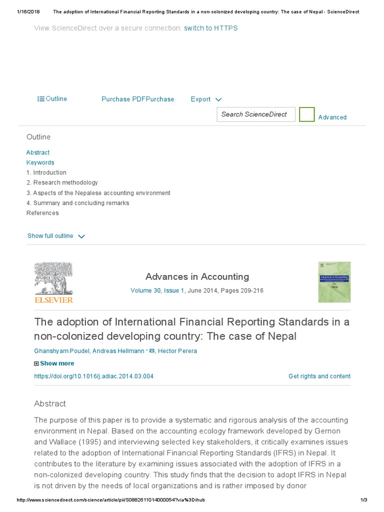 The Adoption of International Financial Reporting Standards in A Non ...