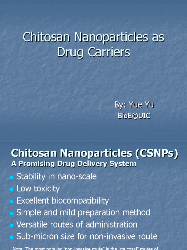 Chitosan Nanoparticles for Drug Delivery | PDF | Nanoparticle | Polymers