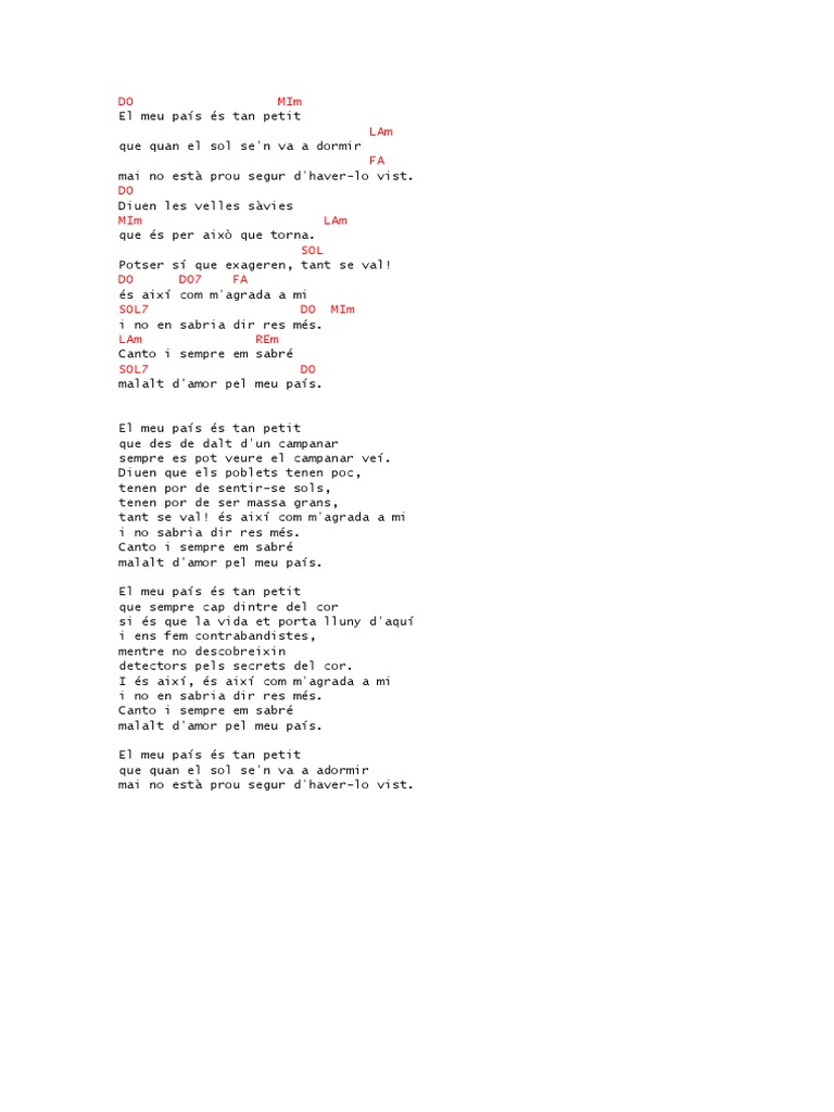 Pais Petit Canco Amb Acords