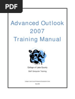 Advanced Outlook 2007 Training Manual: College of Lake County