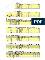 Three Octave Harmonic Minor Modes in C