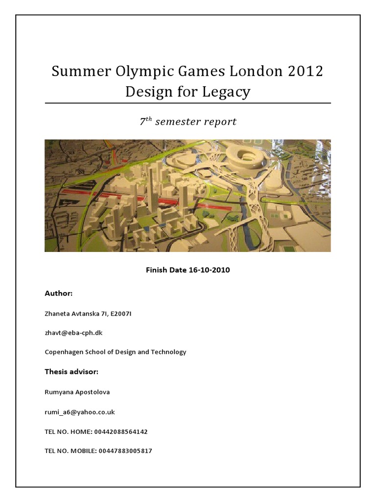 Designing for Legacy: How London 2012 Olympic Venues and Infrastructure ...
