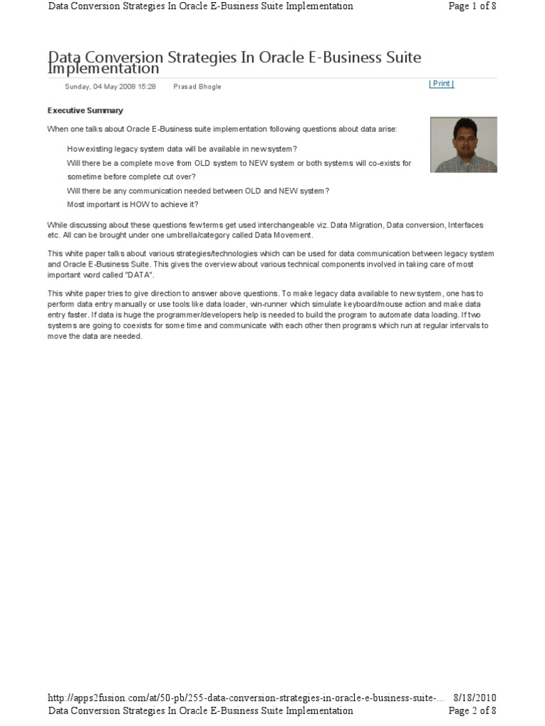 Data Conversion in Oracle E-Business Suite | PDF | Oracle Database | Pl/Sql