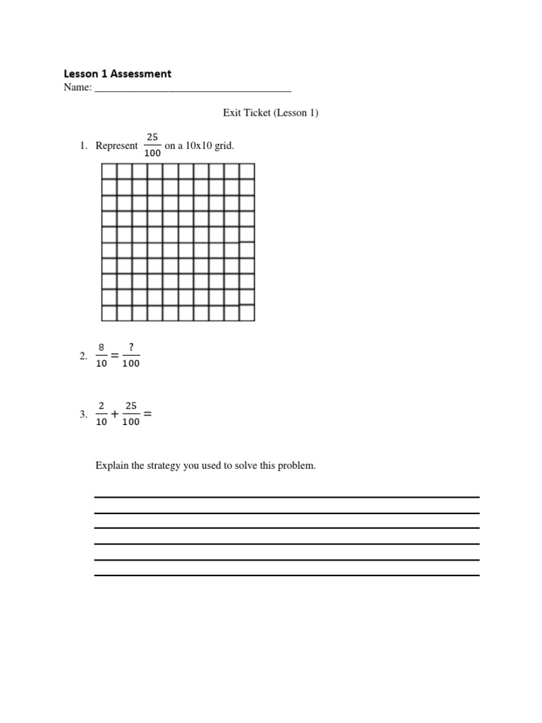 Task 1 Part D Assessments | PDF | Fraction (Mathematics) | Elementary ...