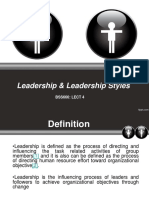 Leadership & Leadership Styles: BSS666: LECT 4
