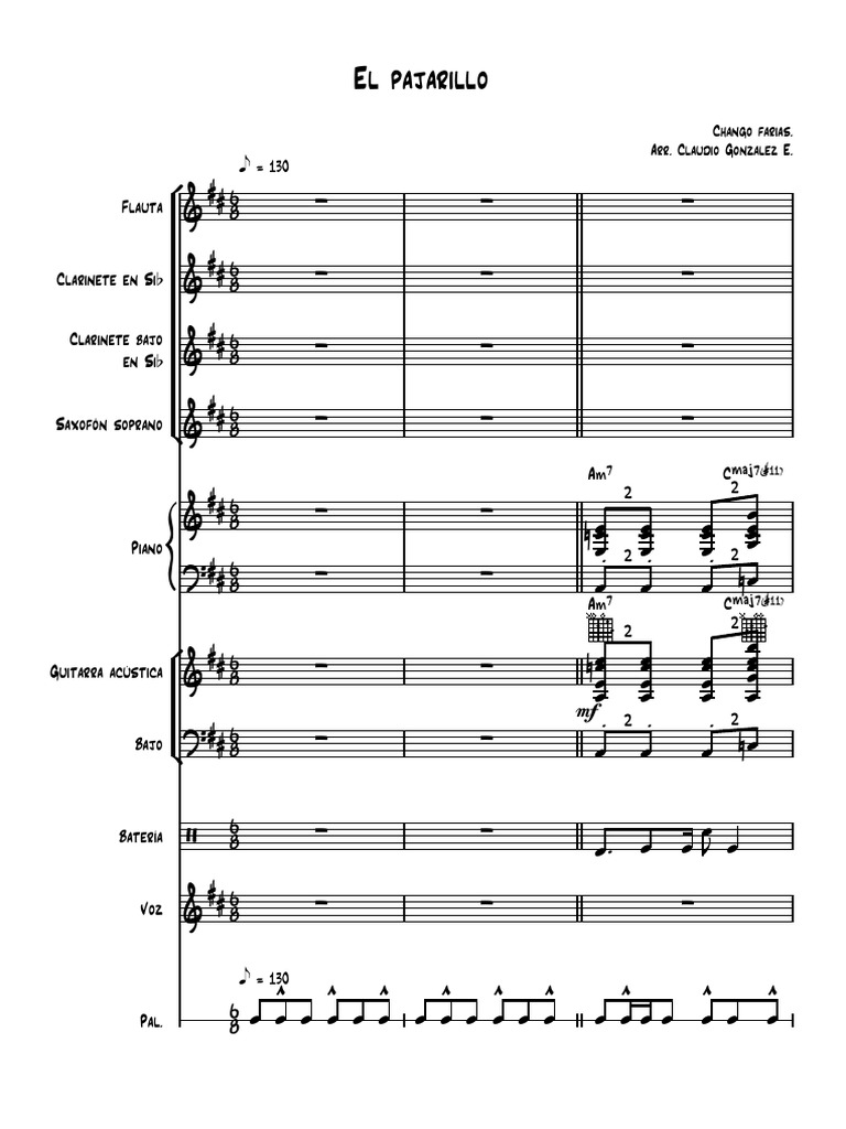 Notas F ciles De El Pajarillo Para Piano PDF
