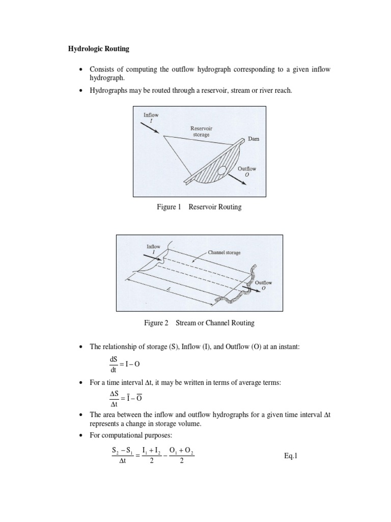 Storage Outflow Routing | PDF | Spillway | Discharge (Hydrology)