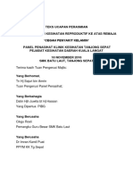 Teks Ucapan Perasmian Promosi Kesihatan Reproduktif