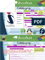 Cataloging: Point Mouse On Catalogue, Drag To The Right.. Go To Catalogue and Select Add Biblio