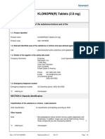 KLONOPIN (R) Tablets (2.0 MG) : SECTION 1: Identification of The Substance/mixture and of The Company/undertaking