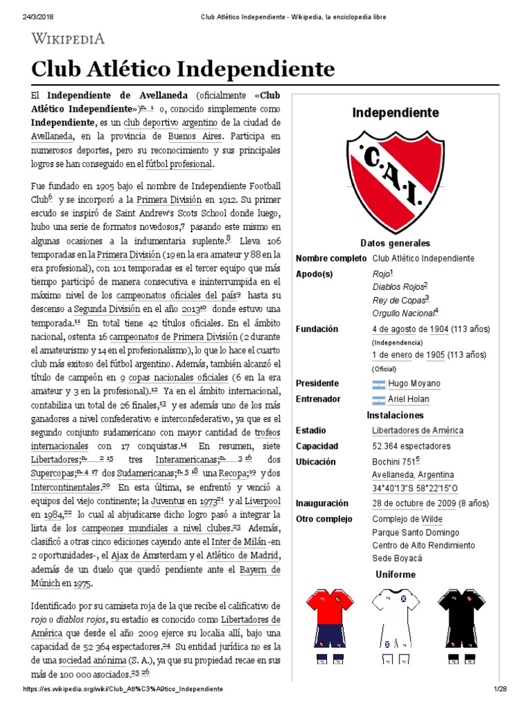 Club Atlético Independiente, PDF, Deportes de equipo