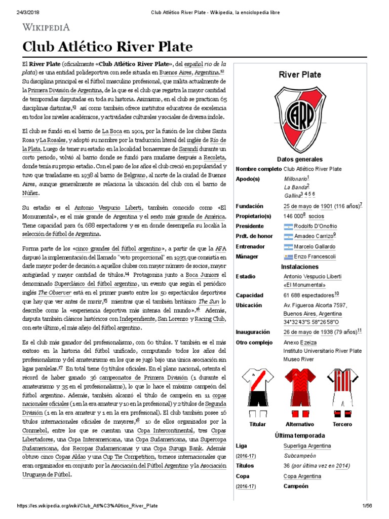 Club Atlético River Plate | PDF | Deportes atléticos | Deportes de equipo