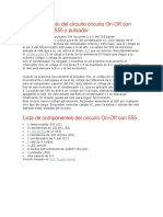 Funcionamiento Del Circuito Circuito On-Off Con Temporizador 555 y Pulsador