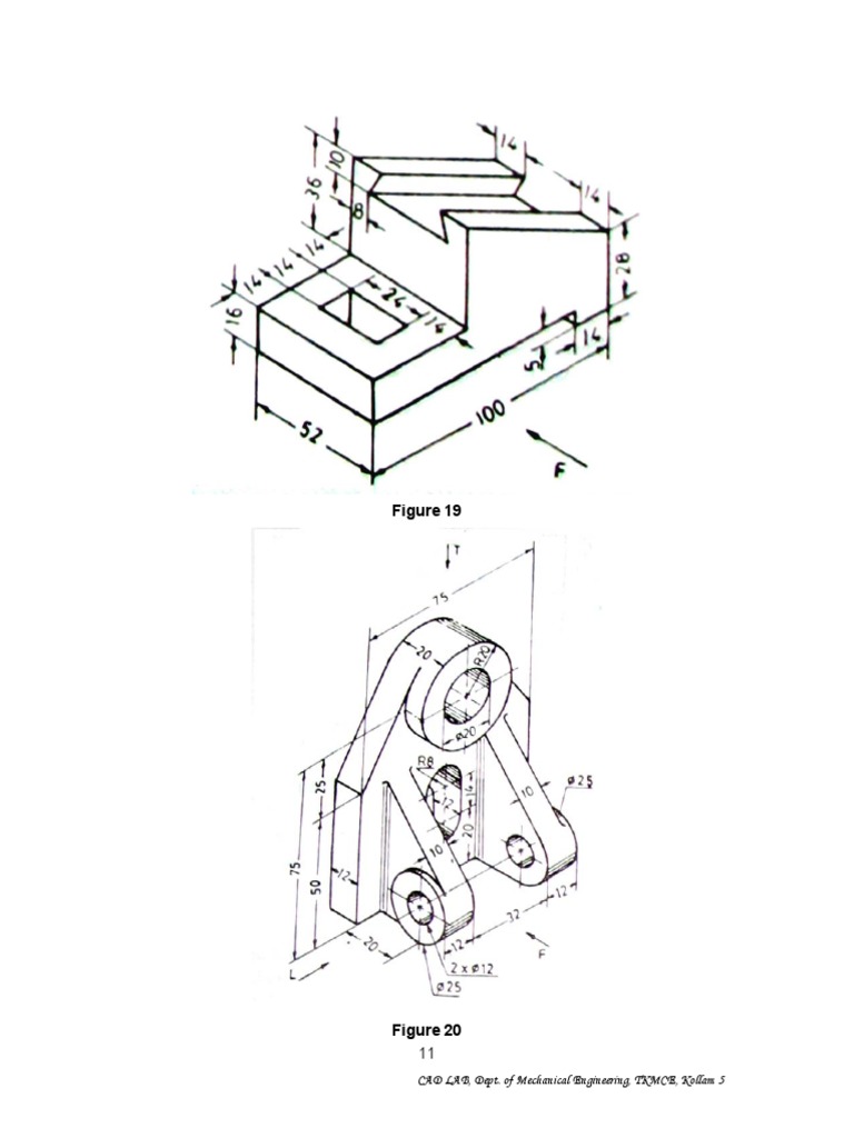 CAD Lab Figures and Exercises | PDF