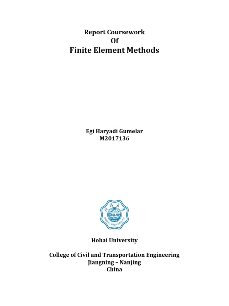 Finite Element Methods Coursework Guide | PDF | Deformation (Mechanics ...