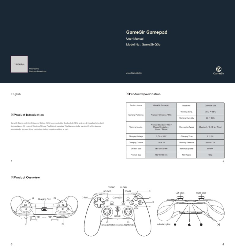 gamesir g3s manual – gamesir world 使い方 – OKFNM