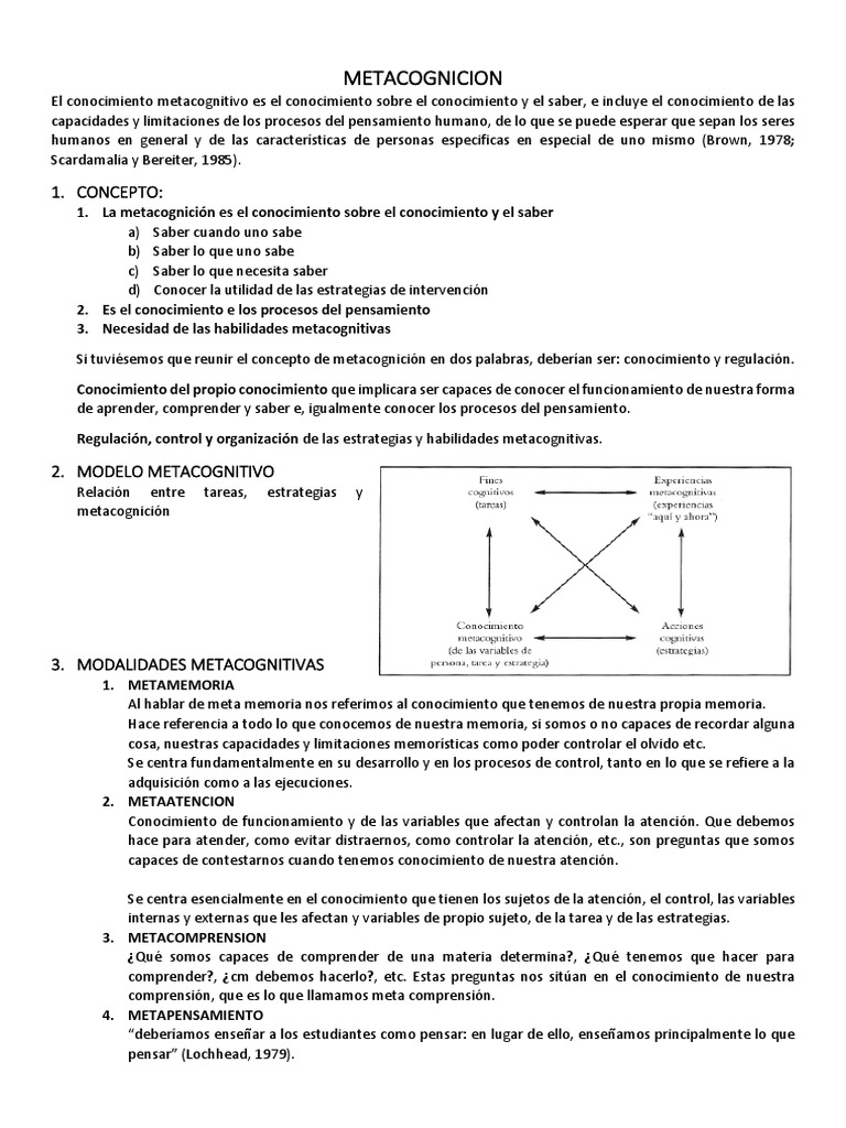 Estrategias de Metacognición para Niños | PDF | Memoria | Atención