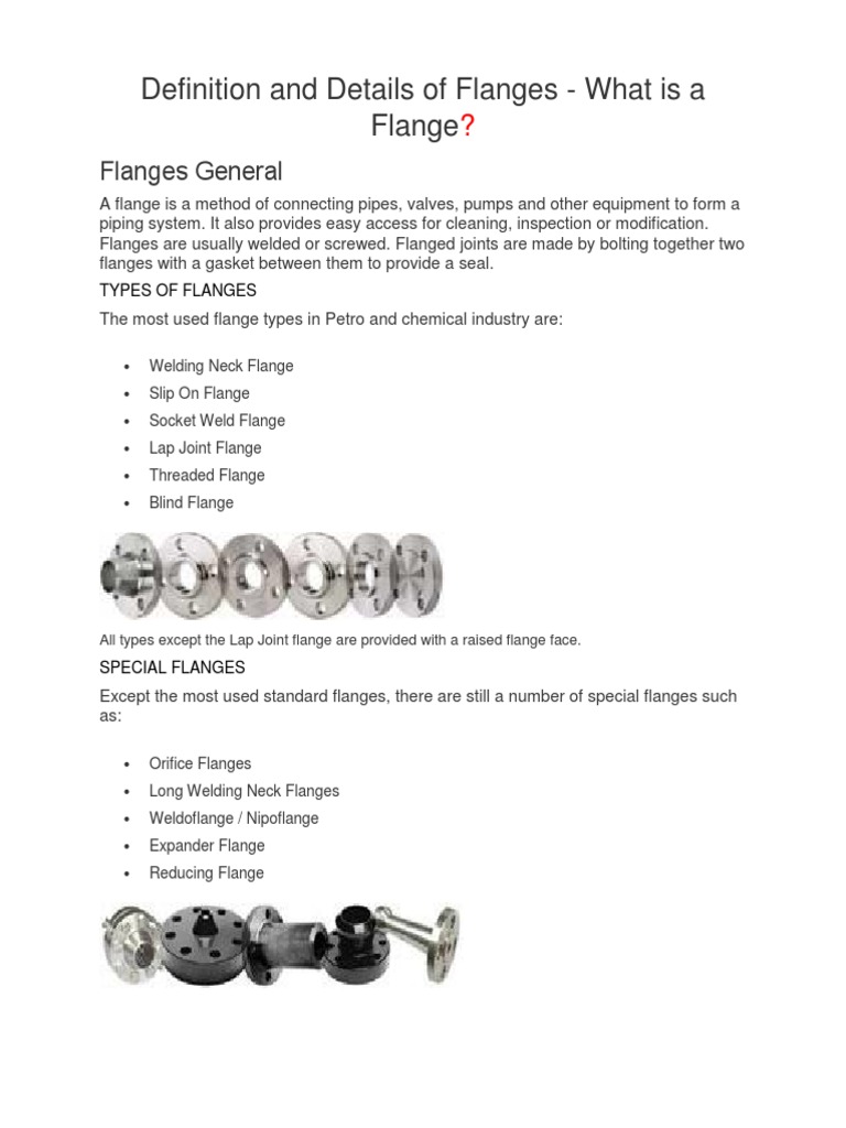 Definition and Details of Flanges Pound (Mass) Pipe (Fluid Conveyance)