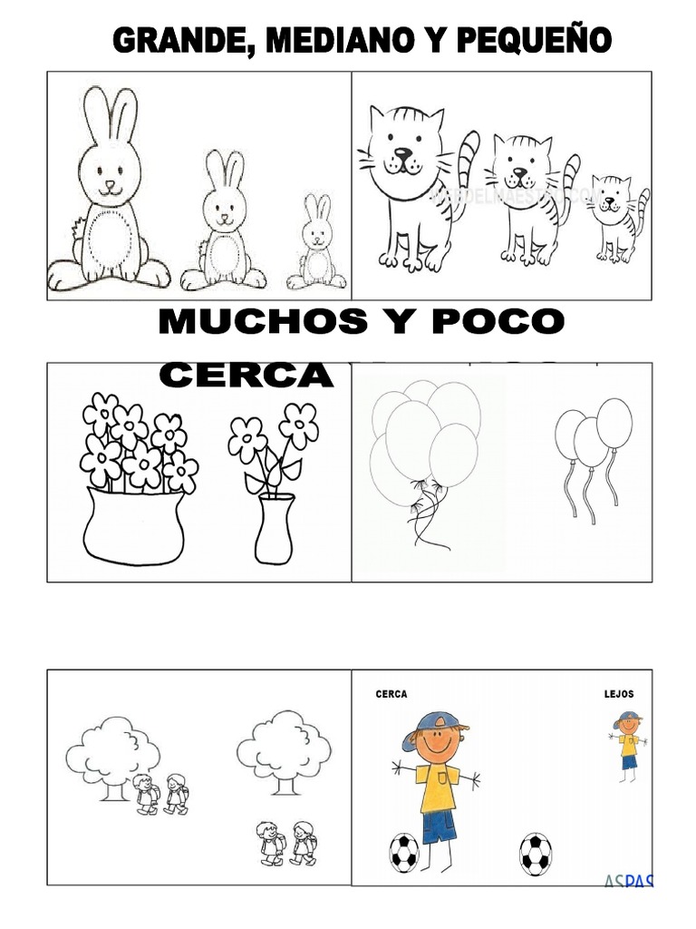 imagenes para colorear (grande, mediano y pequeño/ muchos y pocos)