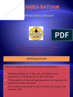 Klasifikasi Massa Batuan: Program Studi Teknik Sipil Jurusan Teknik Fakultas Sains Dan Teknik Unsoed TAHUN 2010