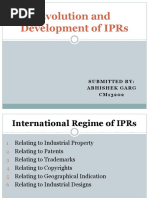 Evolution and Development of Iprs: Submitted By: Abhishekgarg C M1 32 02