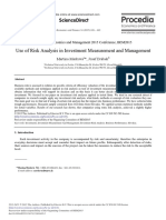 Use of Risk Analysis in Investment Measurement and Management