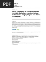 Trema 2585-33-34 Recits Langagiers Et Construction Des Identites Plurielles Representations Et It