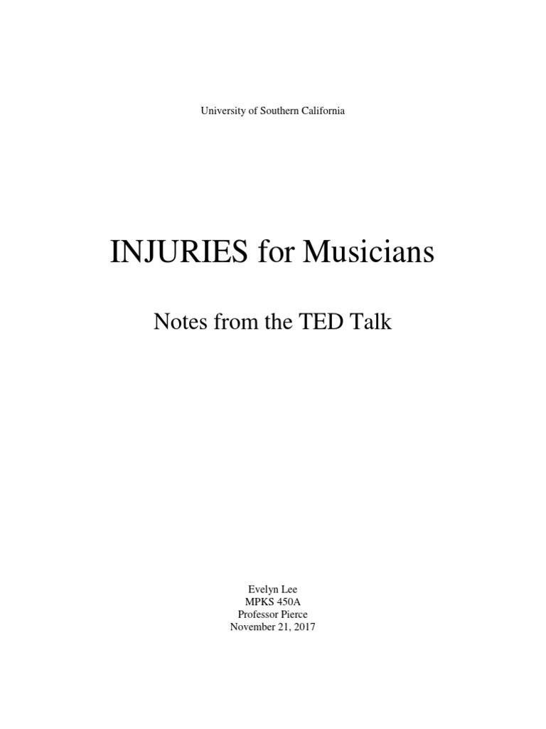 Injuries in Musicians: Causes & Solutions | PDF