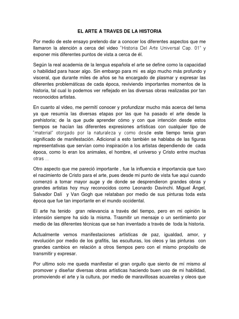 El Arte a Través de la Historia | PDF | Pinturas | Artes (general)