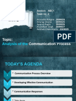 Topic: Communication Process: Analysis of The