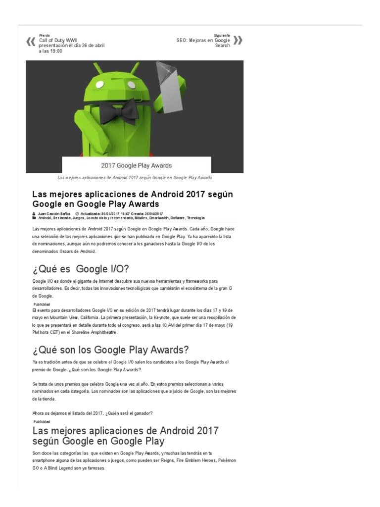 Mejores Apps Android 2017 según Google | PDF | Google Play | Android ...
