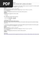 Electric Field Problems and Solutions